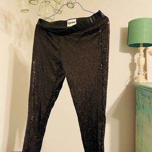 Sparkle black leggings XL